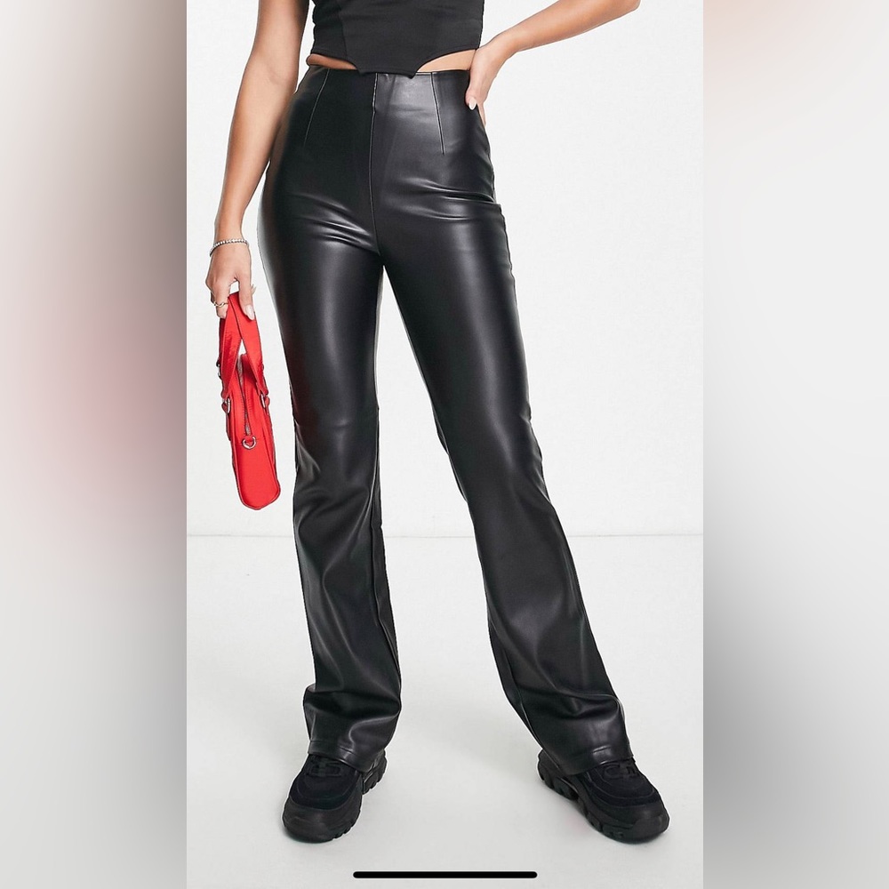 Black Faux Leather Pants
